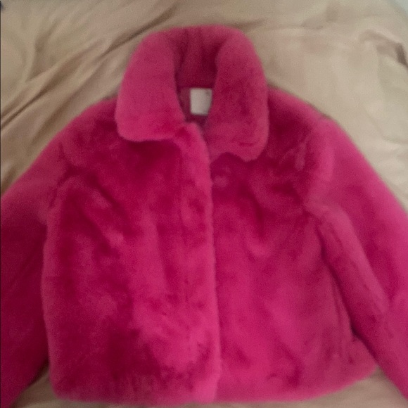SO Hot Pink Faux Fur Jacket - Picture 1 of 4